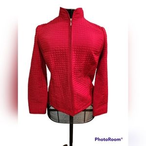 DRESSBARN  size small red quilted jacket.